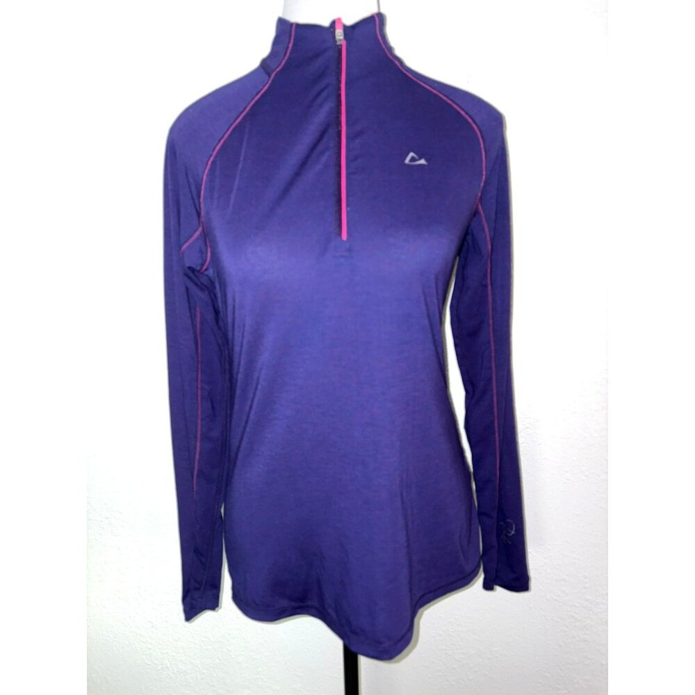 Paradox Purple Merino Blend 1/4 Zip Long-Sleeve Top Size Small